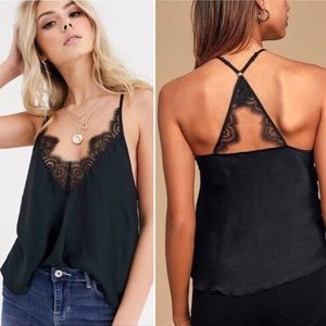 FREE PEOPLE Starlight Cami Lace Satin Top NWT $58